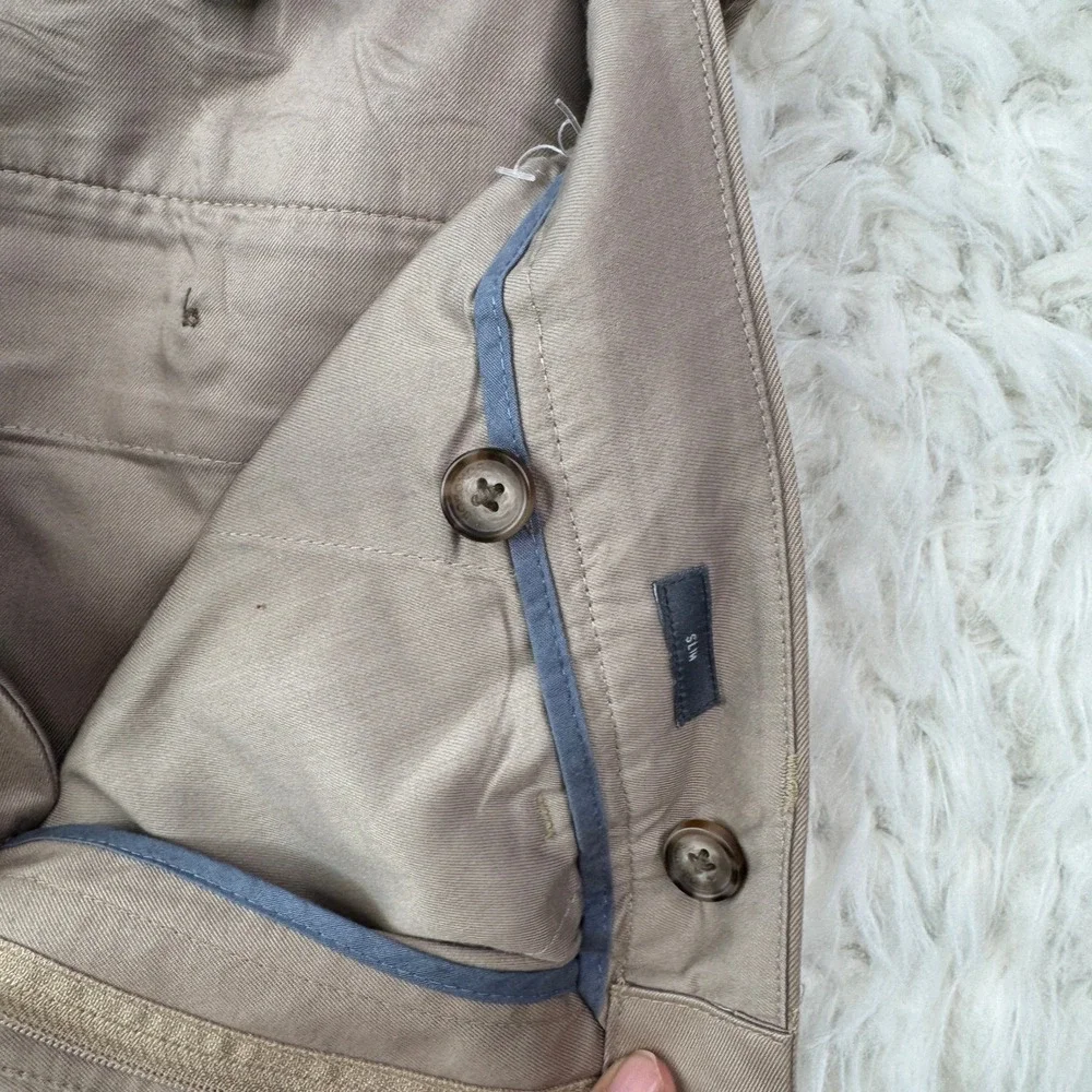 Bonobos Slim Fit Chino Pants 34x32 Tan Khaki Stretch Cotton Casual Preppy - Picture 5 of 11